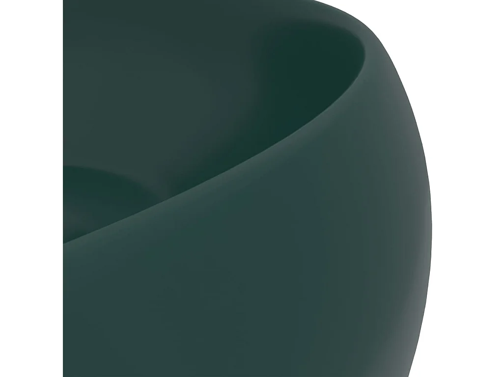 Lavabo rond-Vasque à poser-Bac à laver de luxe Vert foncé mat 40x15 cm Céramique
