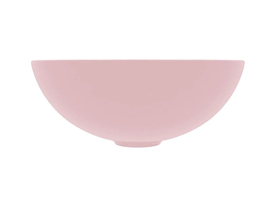 Lavabo salle de bain-Vasque à poser Céramique Rose mat Rond