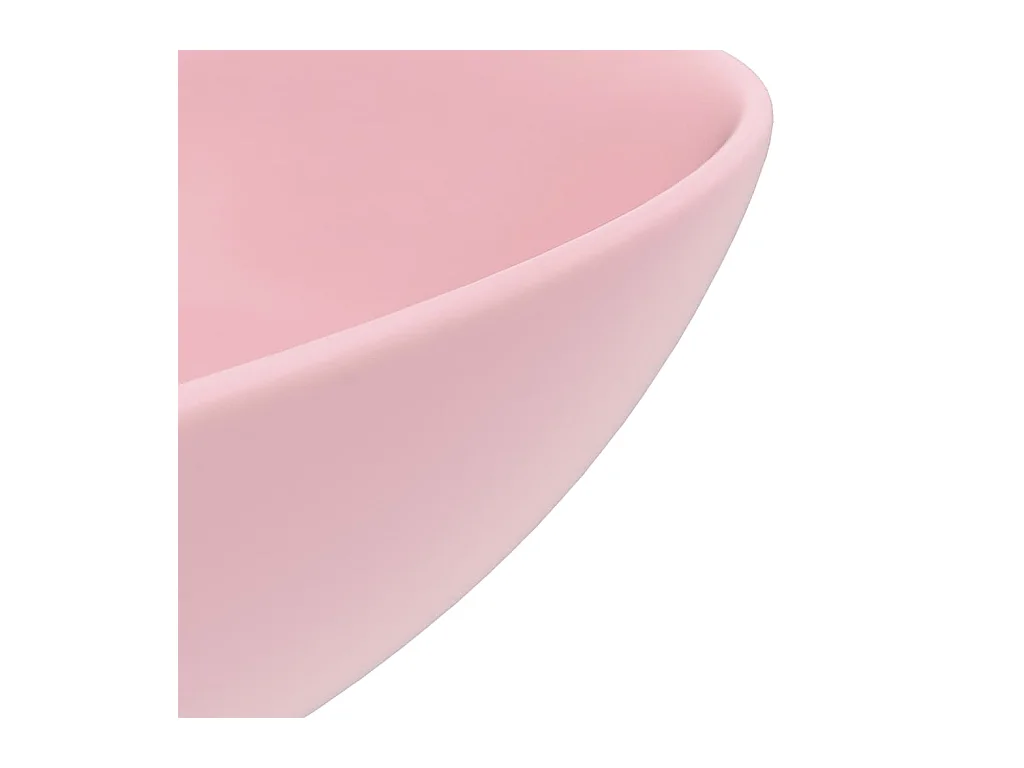 Lavabo salle de bain-Vasque à poser Céramique Rose mat Rond