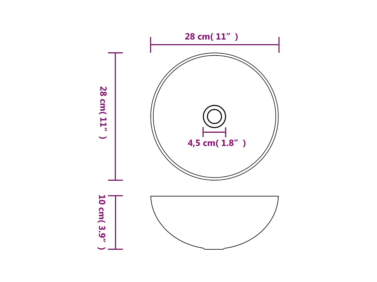 Lavabo salle de bain-Vasque à poser Céramique Rose mat Rond