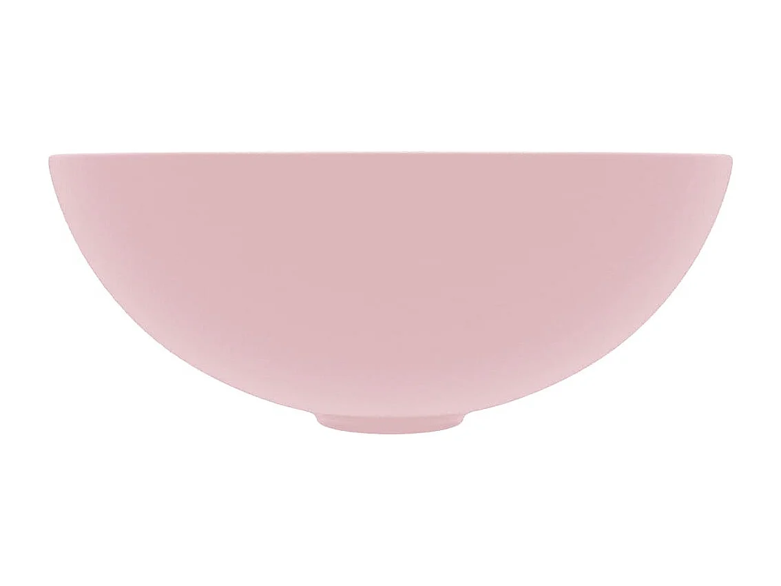 Lavabo salle de bain-Vasque à poser Céramique Rose mat Rond