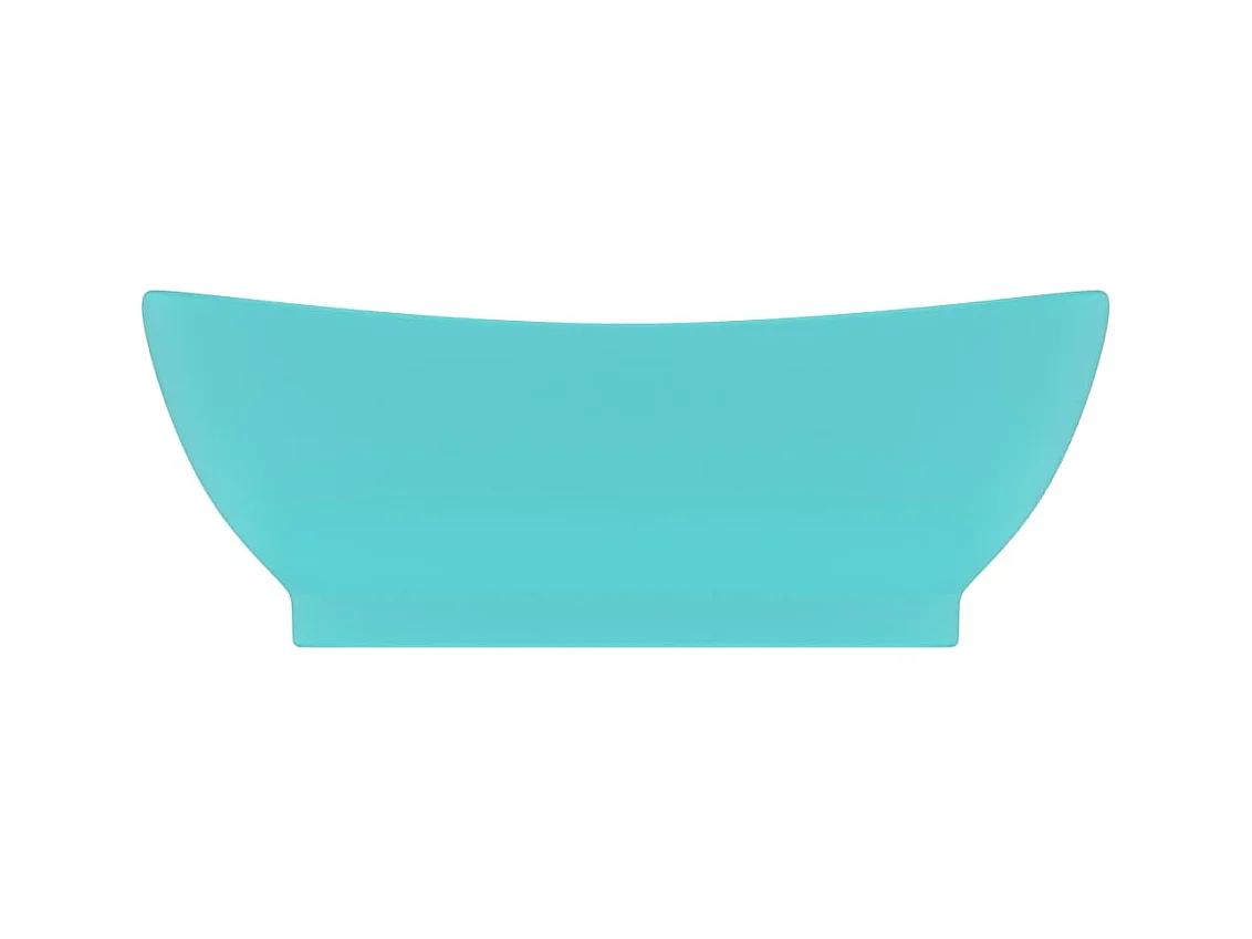 Lavabo | Vasque à poser | Bac à laver ovale à trop-plein Vert clair mat 58,5x39 cm Céramique