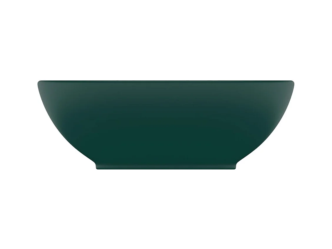 Lavabo-Vasque à poser-Bac à laver ovale de luxe Vert foncé mat 40x33 cm Céramique