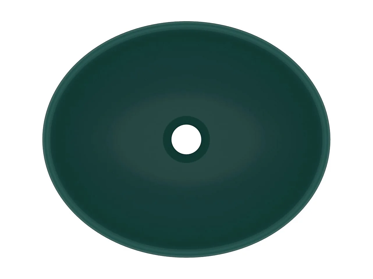 Lavabo-Vasque à poser-Bac à laver ovale de luxe Vert foncé mat 40x33 cm Céramique