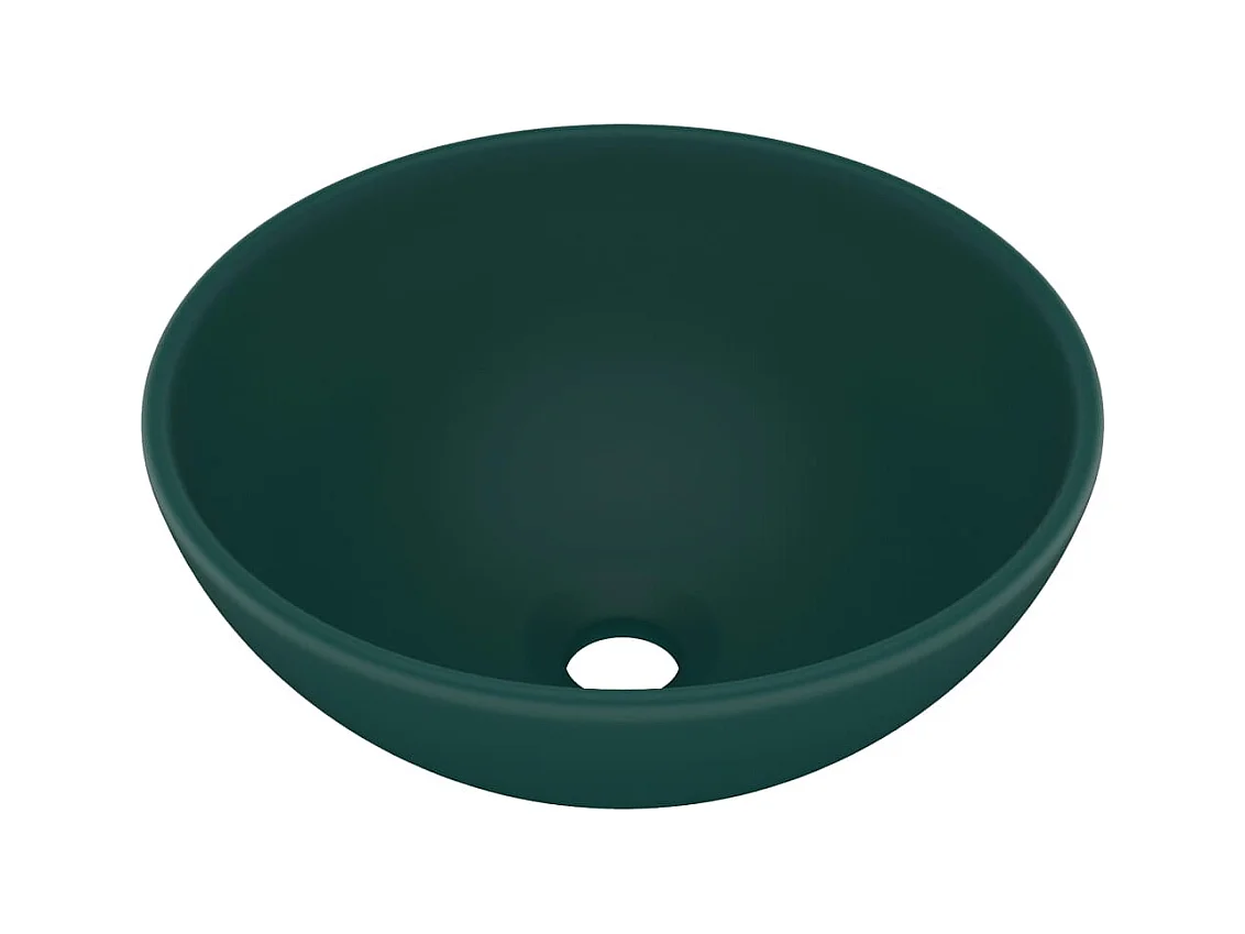 Lavabo rond-Vasque à poser-Lavabo salle de bain Vert foncé mat 32,5x14cm Céramique
