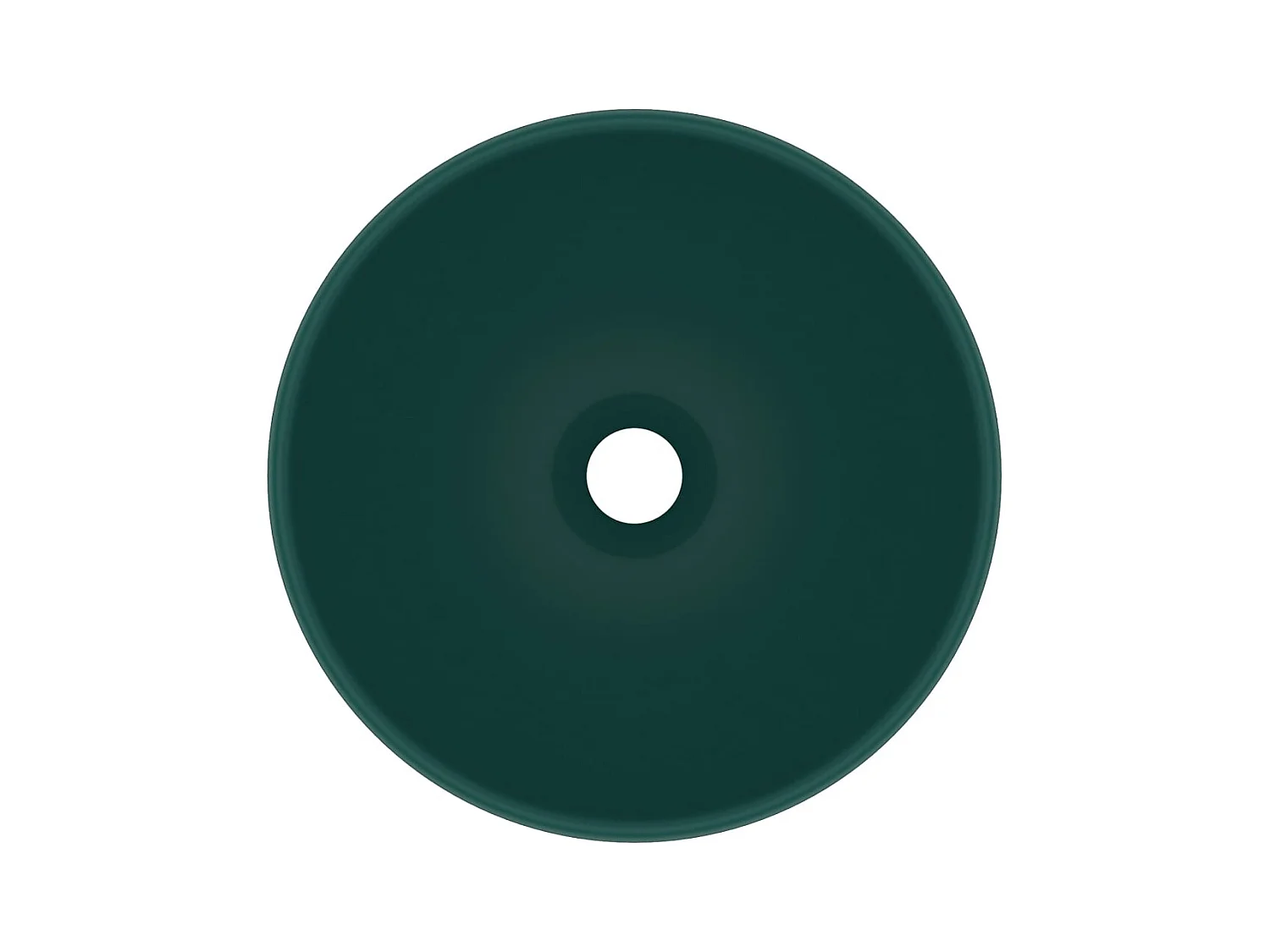 Lavabo rond-Vasque à poser-Lavabo salle de bain Vert foncé mat 32,5x14cm Céramique