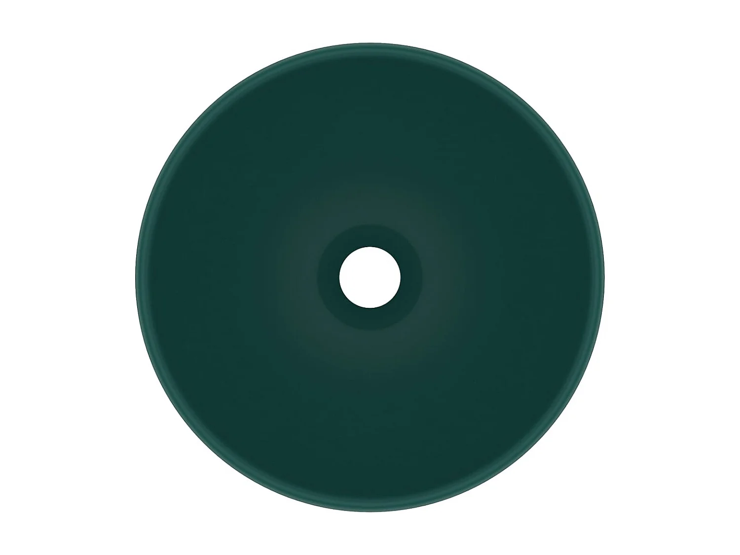 Lavabo rond-Vasque à poser-Lavabo salle de bain Vert foncé mat 32,5x14cm Céramique