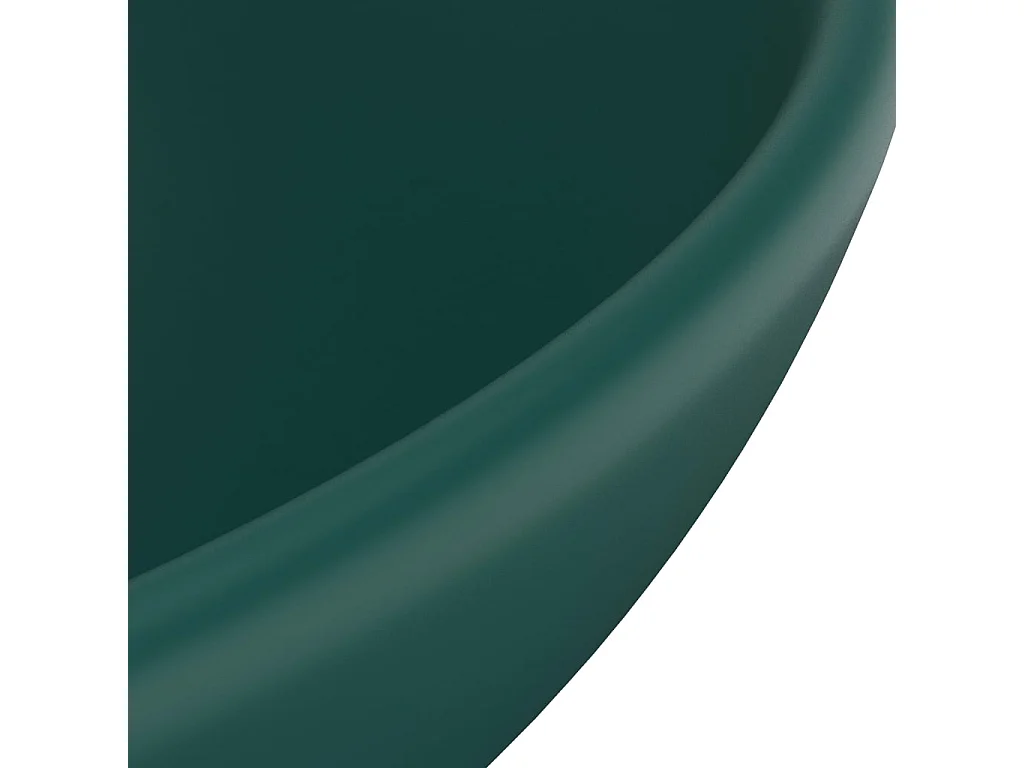 Lavabo rond-Vasque à poser-Lavabo salle de bain Vert foncé mat 32,5x14cm Céramique