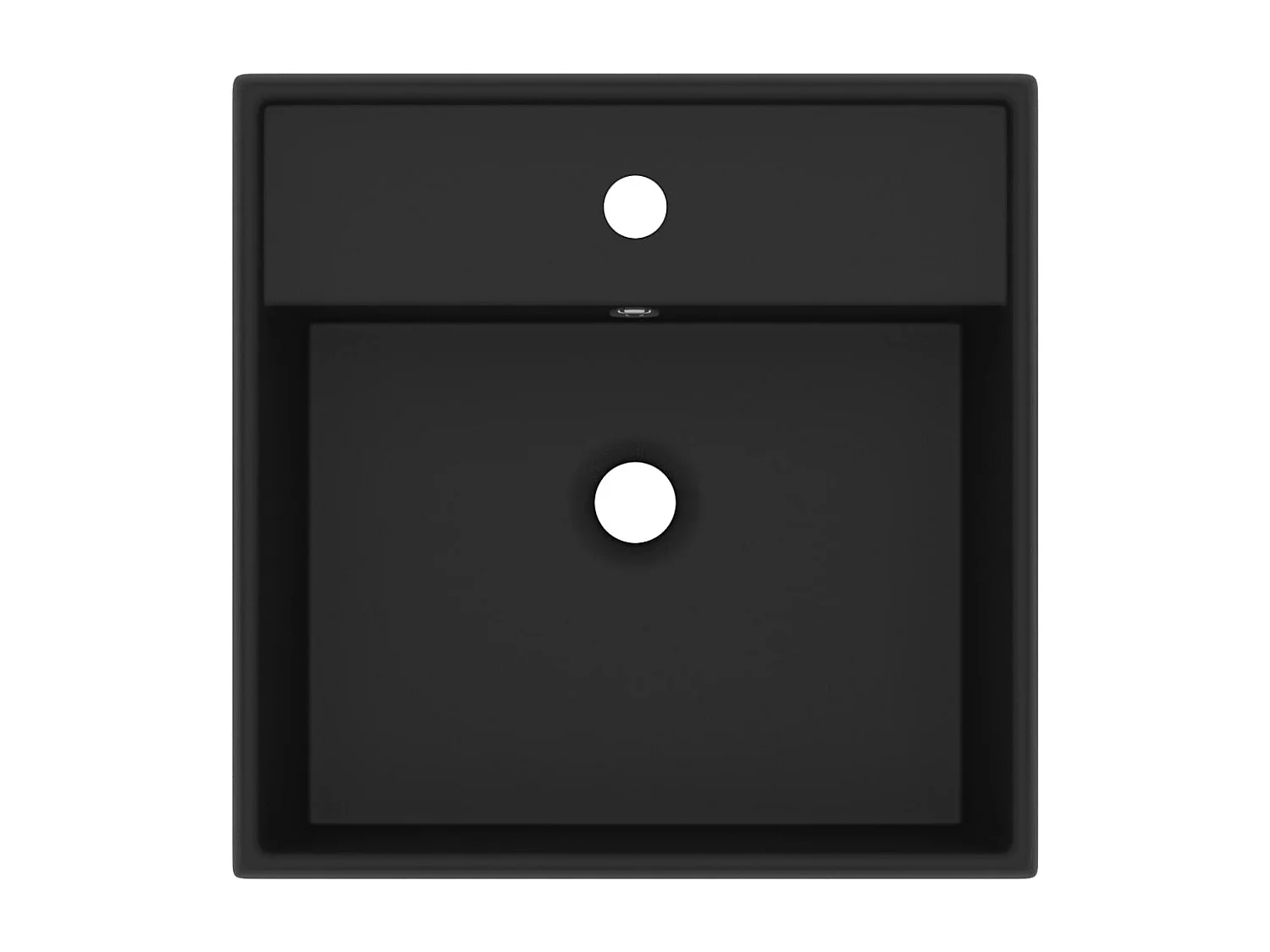 Vasque à poser-Lavabo carré de luxe à trop-plein Noir mat 41x41 cm Céramique