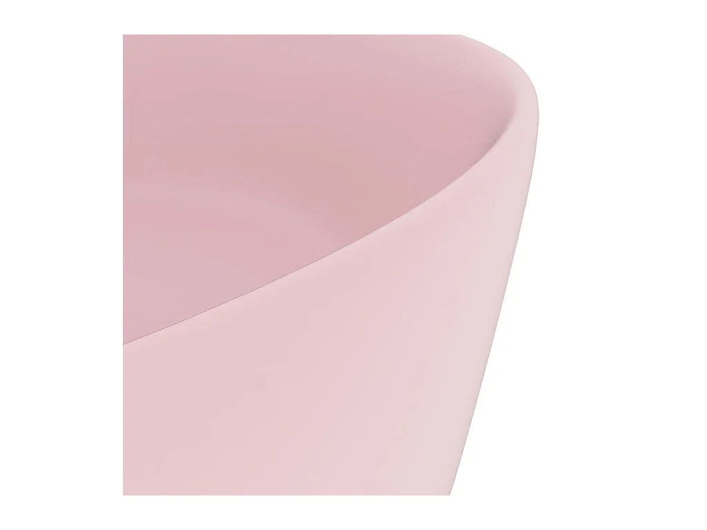 Lavabo rond-Vasque à poser-Bac à laver de luxe Rose mat 40x15 cm Céramique