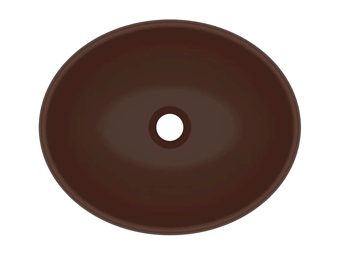 Lavabo-Vasque à poser-Bac à laver ovale de luxe Marron foncé mat 40x33 cm Céramique