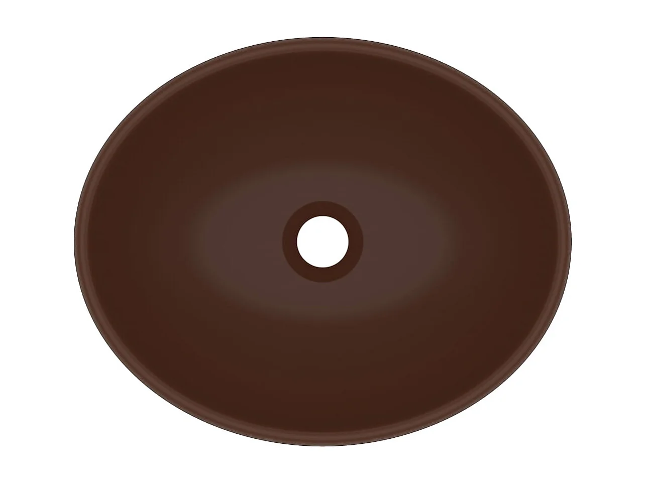 Lavabo-Vasque à poser-Bac à laver ovale de luxe Marron foncé mat 40x33 cm Céramique