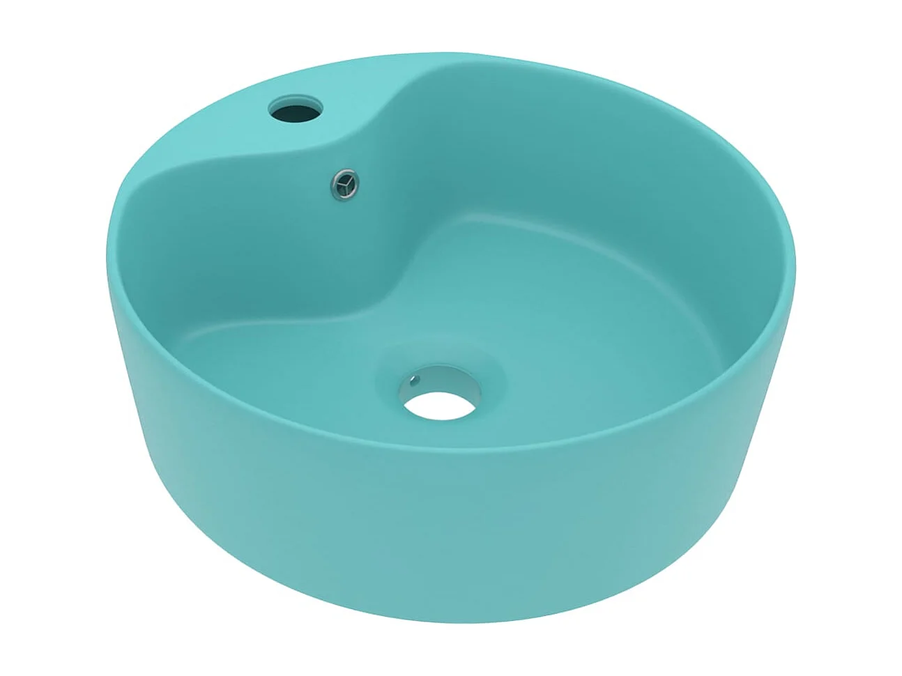 Lavabo salle de bain-Lavabo de luxe avec trop-plein Vert clair mat 36x13cm Céramique