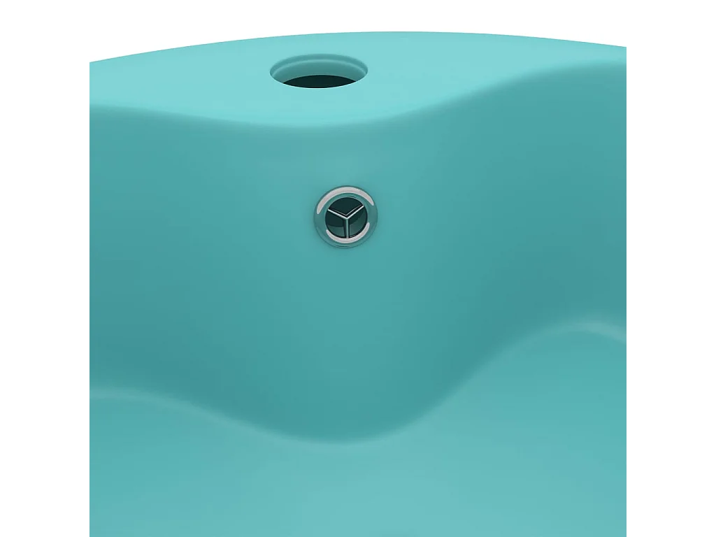 Lavabo salle de bain-Lavabo de luxe avec trop-plein Vert clair mat 36x13cm Céramique