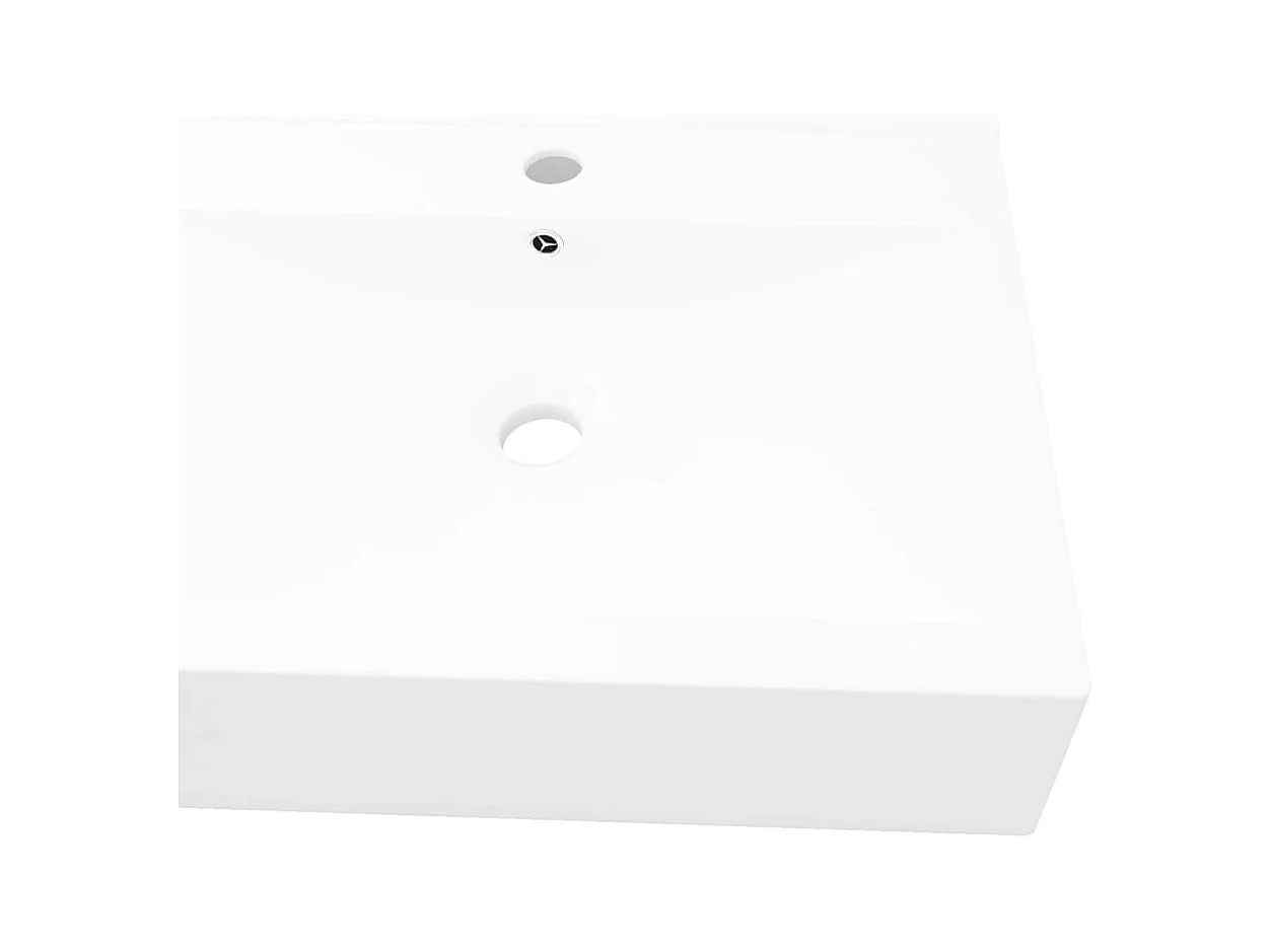 Vasque à poser Lavabo | Bac à laver en céramique Rectangulaire Blanche 60 x 46 cm