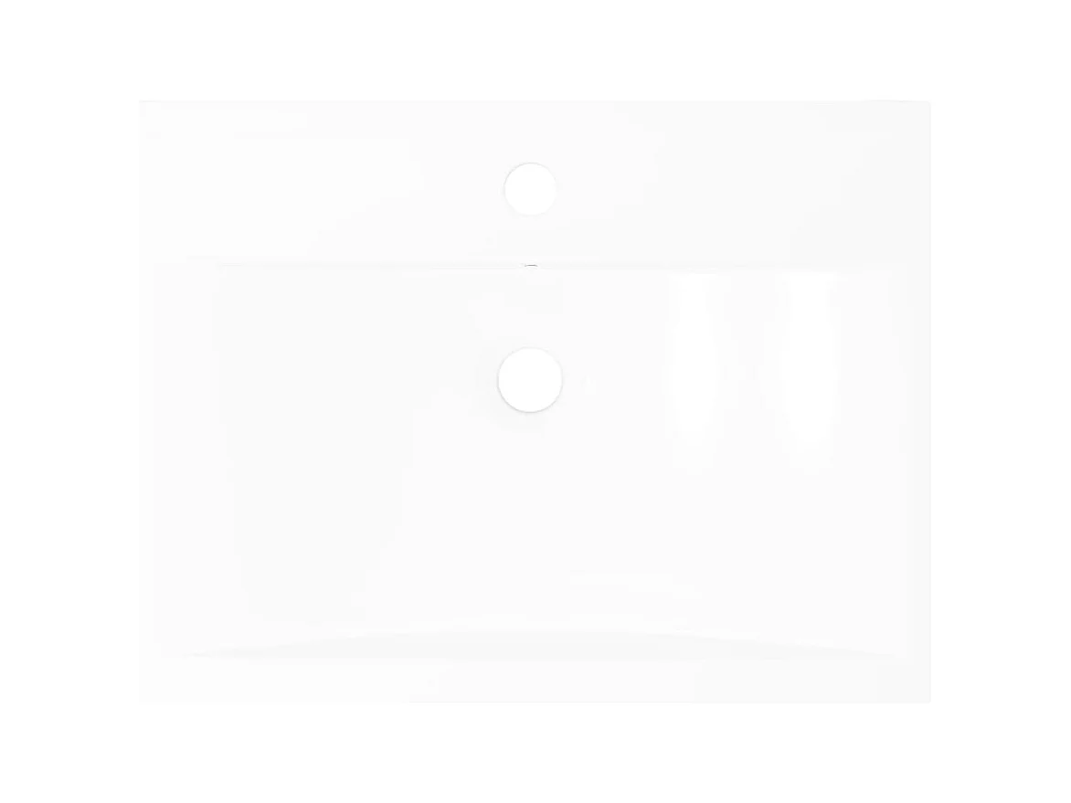 Vasque à poser Lavabo | Bac à laver en céramique Rectangulaire Blanche 60 x 46 cm