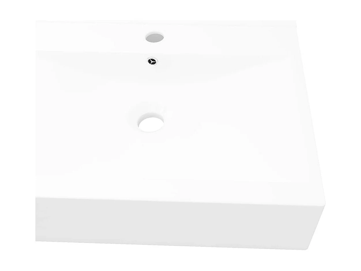 Vasque à poser Lavabo | Bac à laver en céramique Rectangulaire Blanche 60 x 46 cm