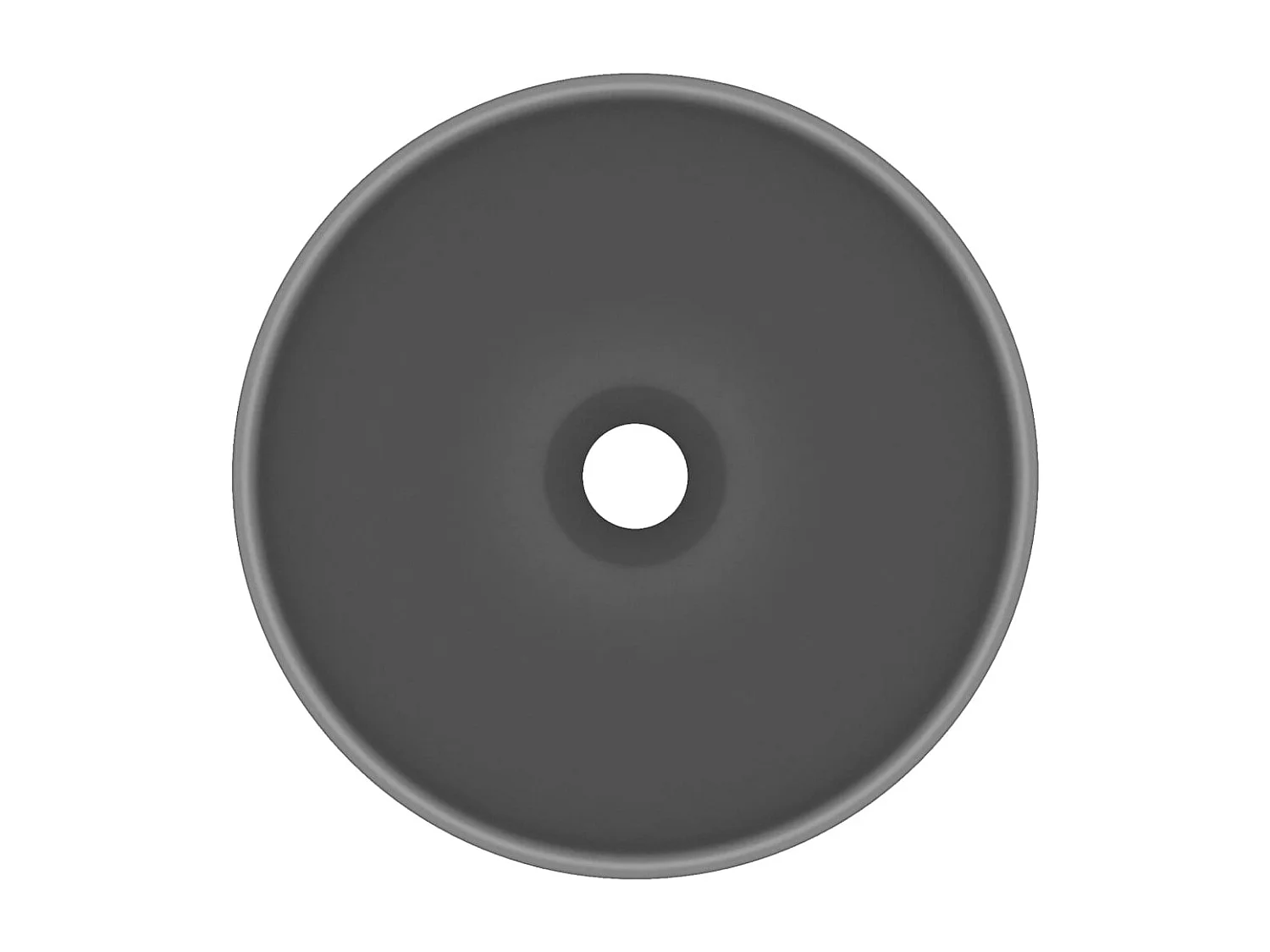 Lavabo rond-Vasque à poser-Bac à laver de luxe de salle Gris foncé mat 32,5x14cm Céramique