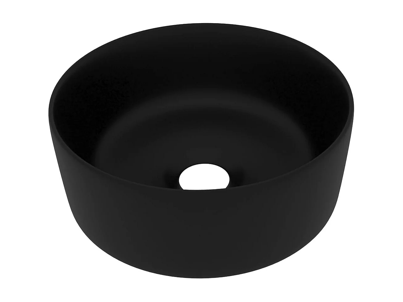 Lavabo rond-Vasque à poser-Bac à laver de luxe Noir mat 40x15 cm Céramique