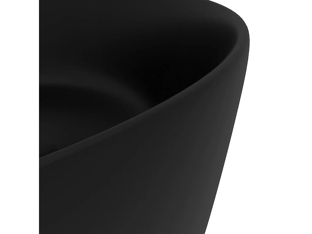 Lavabo rond-Vasque à poser-Bac à laver de luxe Noir mat 40x15 cm Céramique