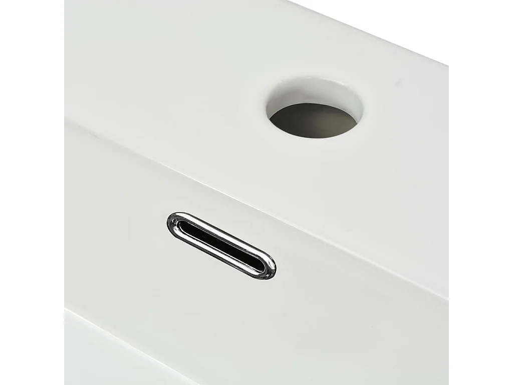 Lavabo salle de bain-Vasque avec trou de robinet en céramique Blanc 60,5x42,5x14,5cm