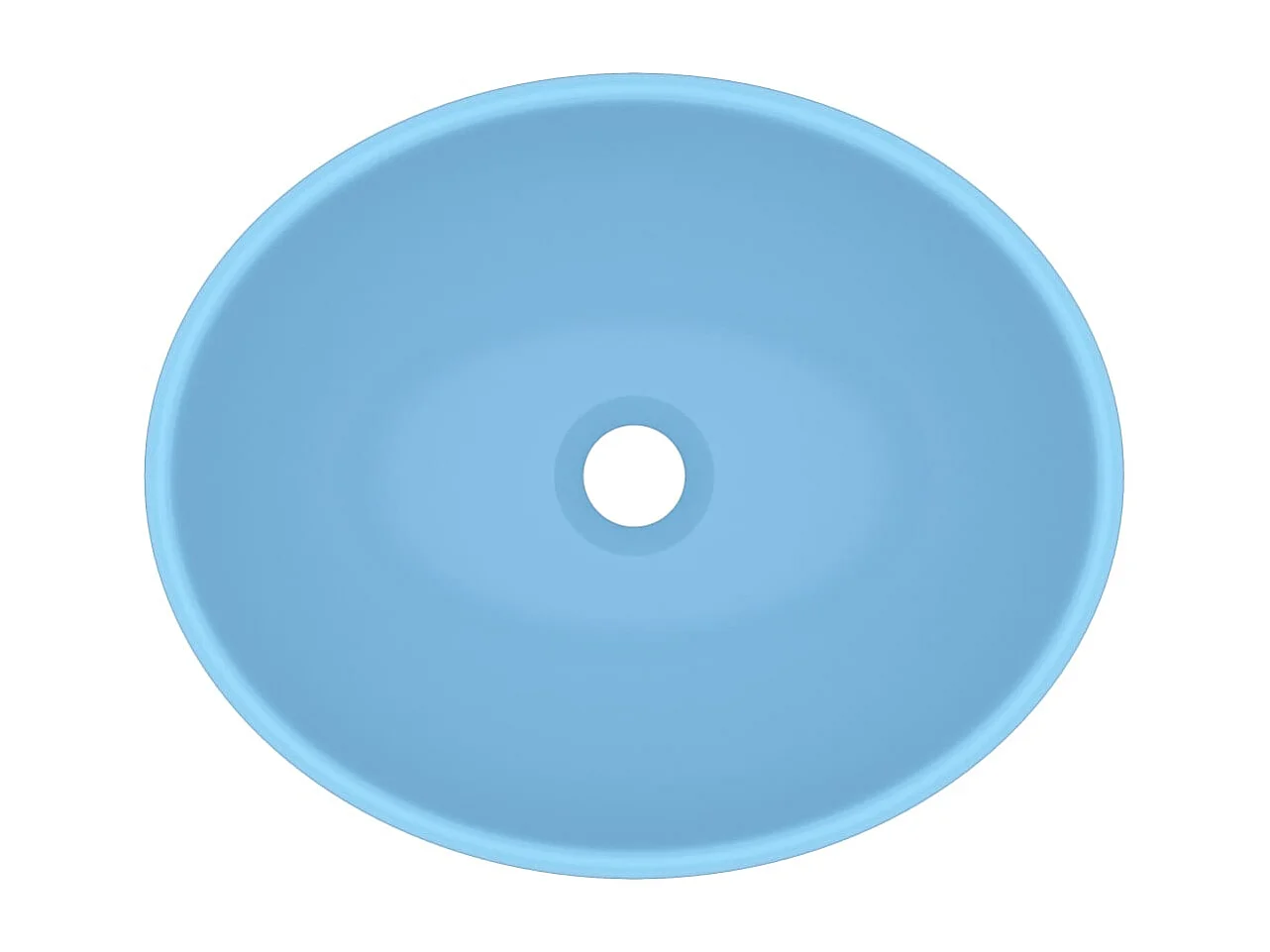 Lavabo-Vasque à poser-Bac à laver ovale de luxe Bleu clair mat 40x33 cm Céramique