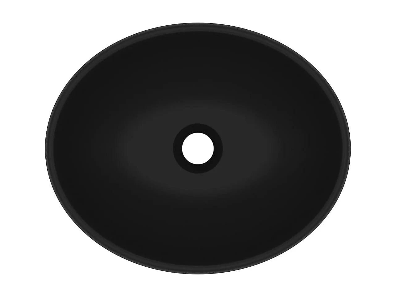 Lavabo-Vasque à poser-Bac à laver ovale de luxe Noir mat 40x33 cm Céramique