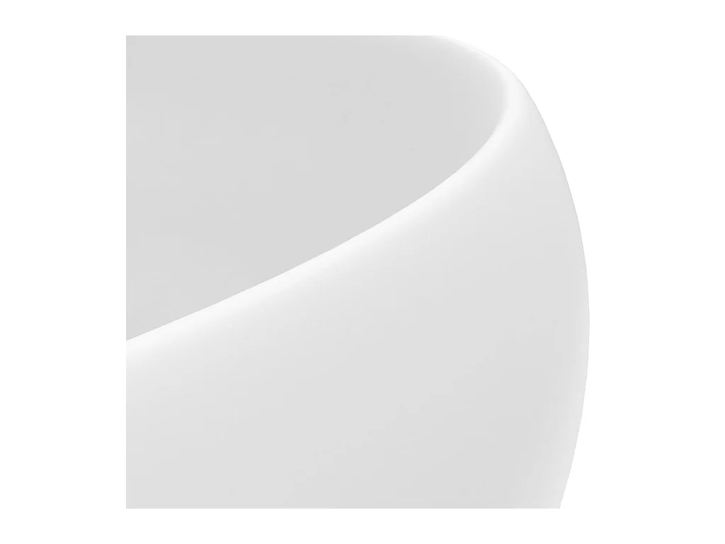 Lavabo rond-Vasque à poser-Bac à laver de luxe Blanc mat 40x15 cm Céramique