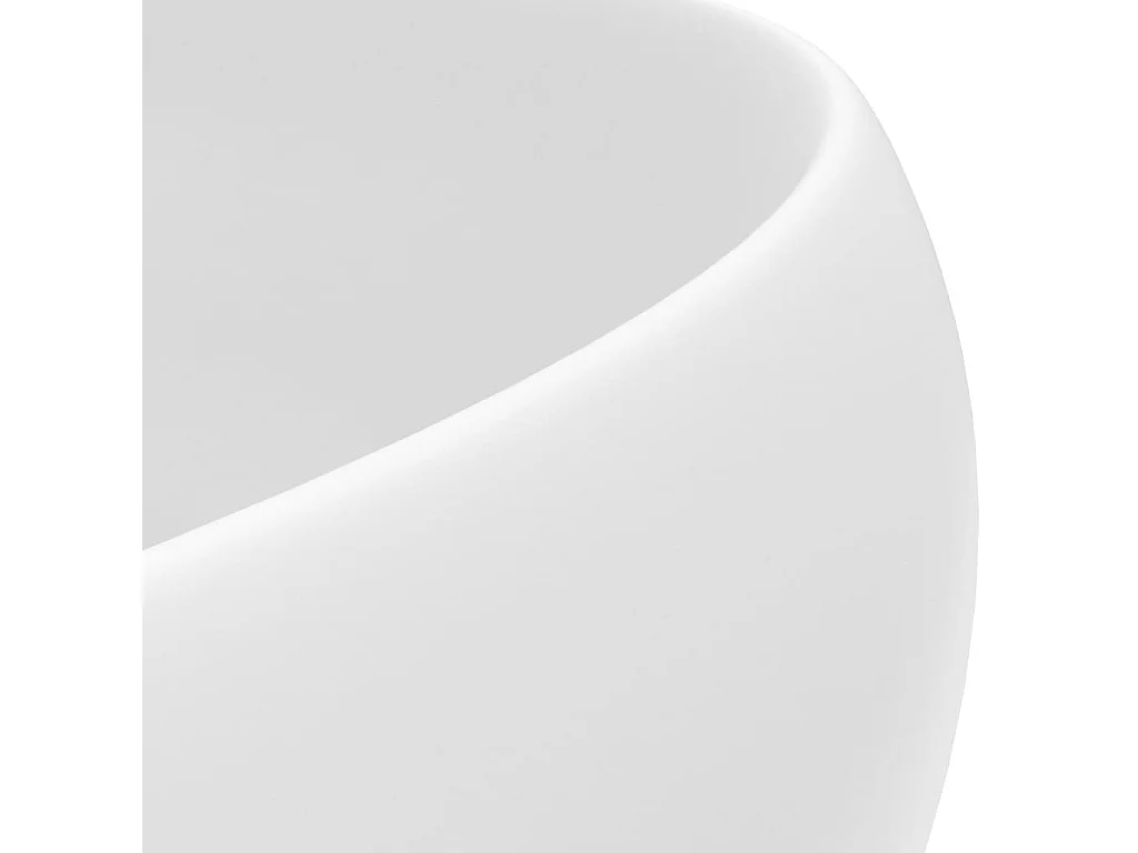 Lavabo rond-Vasque à poser-Bac à laver de luxe Blanc mat 40x15 cm Céramique