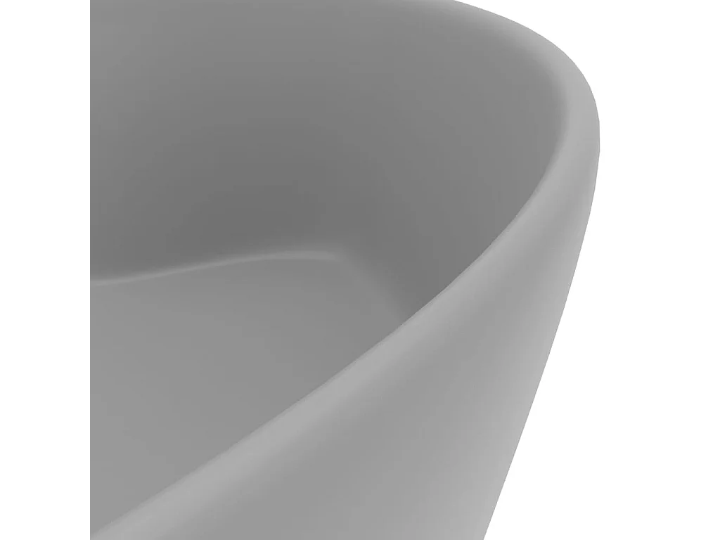 Lavabo salle de bain-Lavabo de luxe avec trop-plein Gris clair mat 36x13cm Céramique