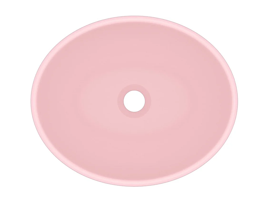 Lavabo-Vasque à poser-Bac à laver ovale de luxe Rose mat 40x33 cm Céramique