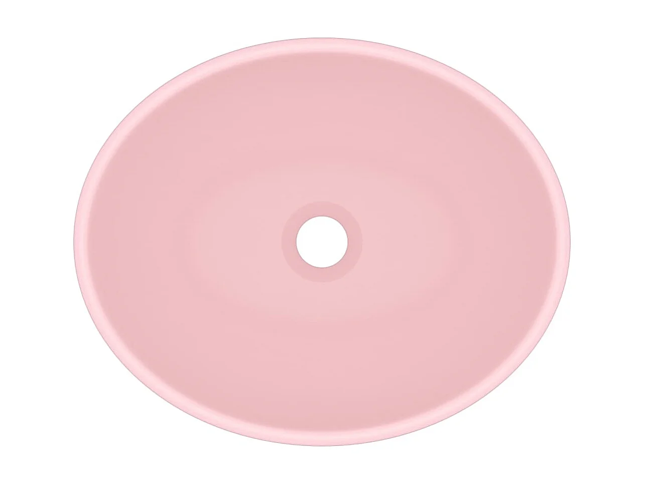 Lavabo-Vasque à poser-Bac à laver ovale de luxe Rose mat 40x33 cm Céramique