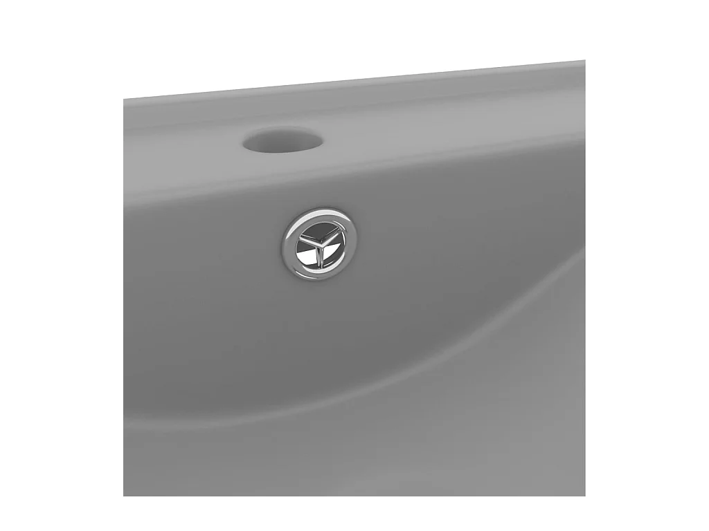 Vasque à poser-Lavabo avec trou de robinet Gris clair mat 60x46 cm Céramique