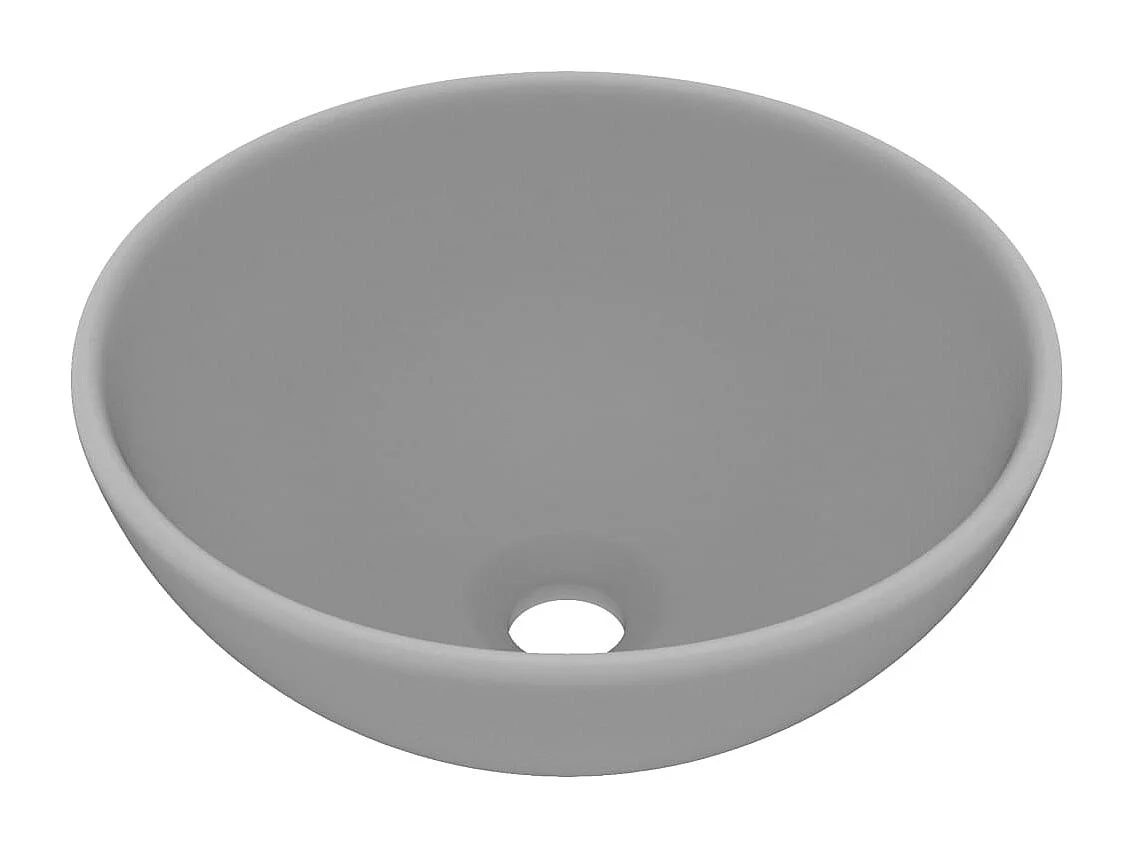 Lavabo rond-Vasque à poser-Bac à laver de luxe de salle Gris clair mat 32,5x14cm Céramique