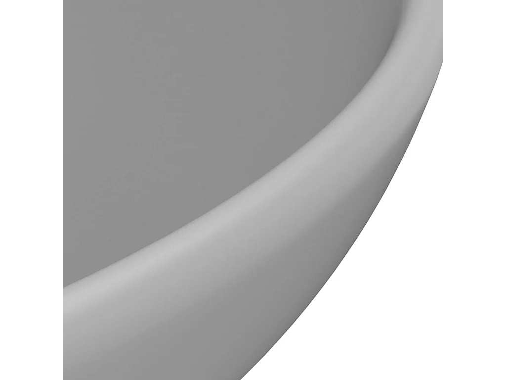 Lavabo rond-Vasque à poser-Bac à laver de luxe de salle Gris clair mat 32,5x14cm Céramique