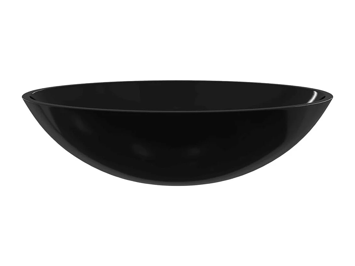 Lavabo Verre-Vasque à poser-Lavabo salle de bain 50x37x14 cm Noir