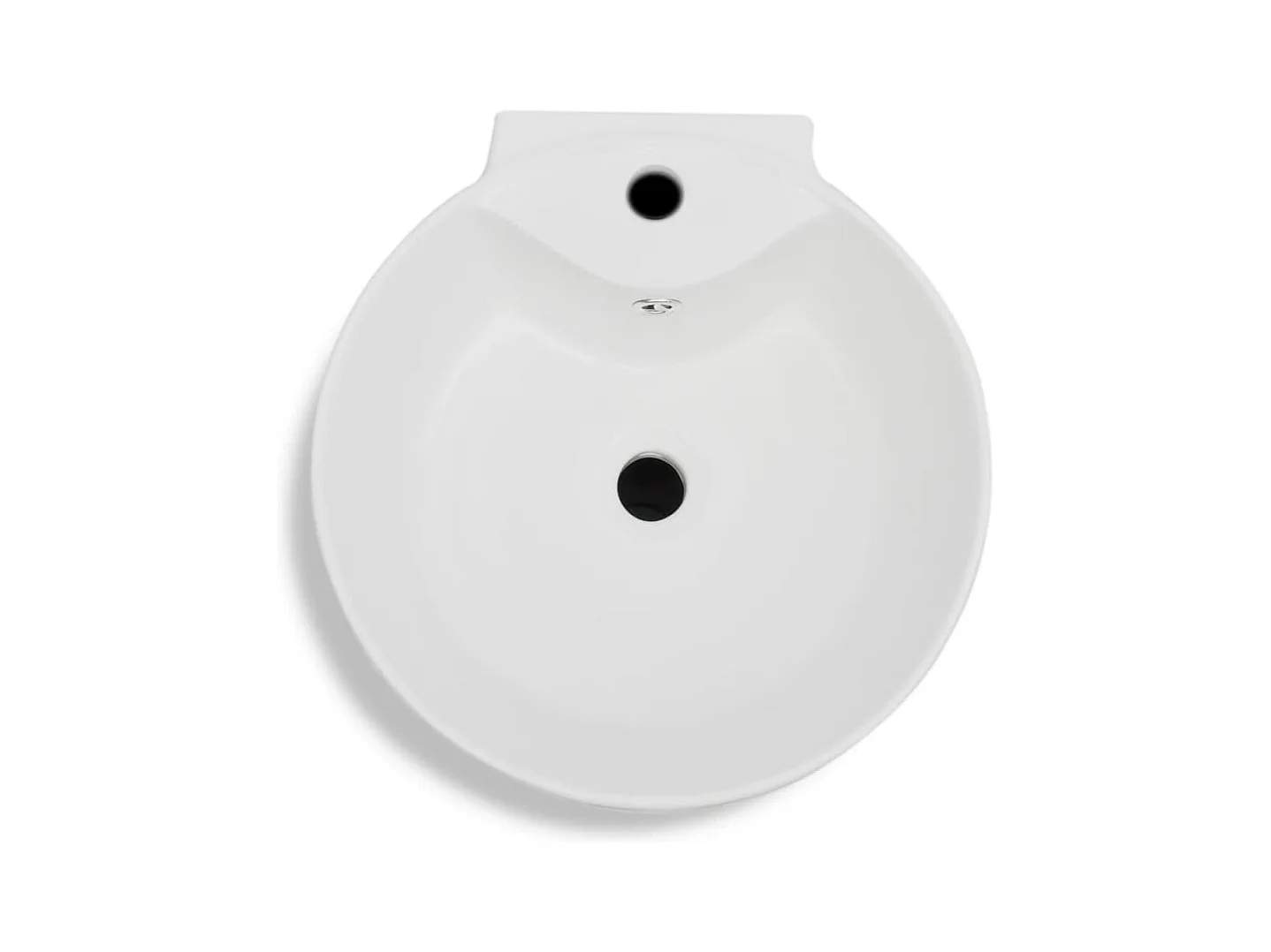 Lavabo salle de bain-Vasque à trou de trop-plein/robinet céramique Blanc pour salle de bain