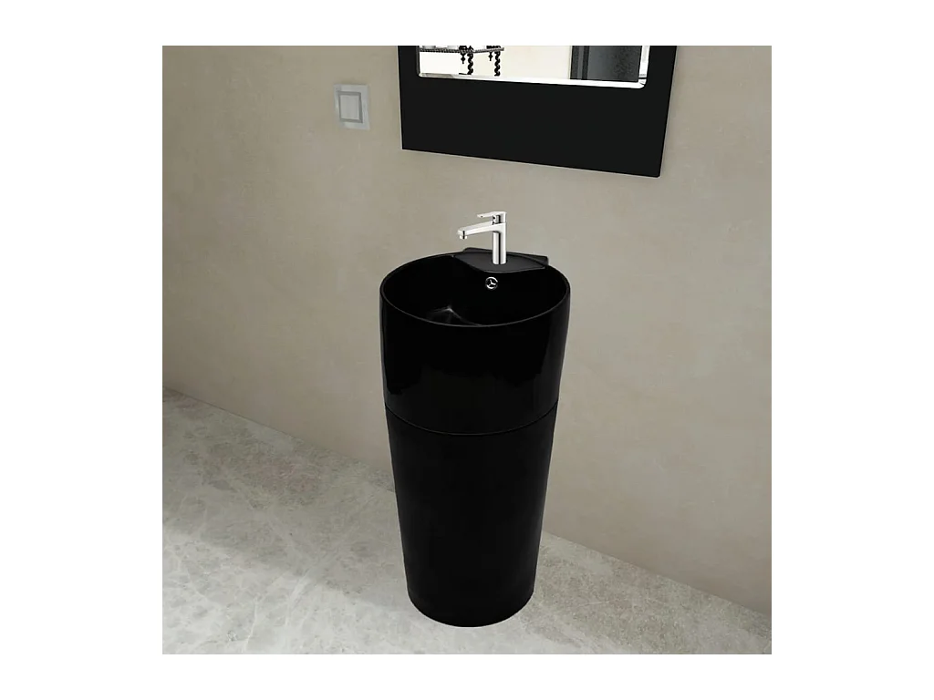 Lavabo salle de bain-Vasque à trou de trop-plein/robinet céramique de salle de bain
