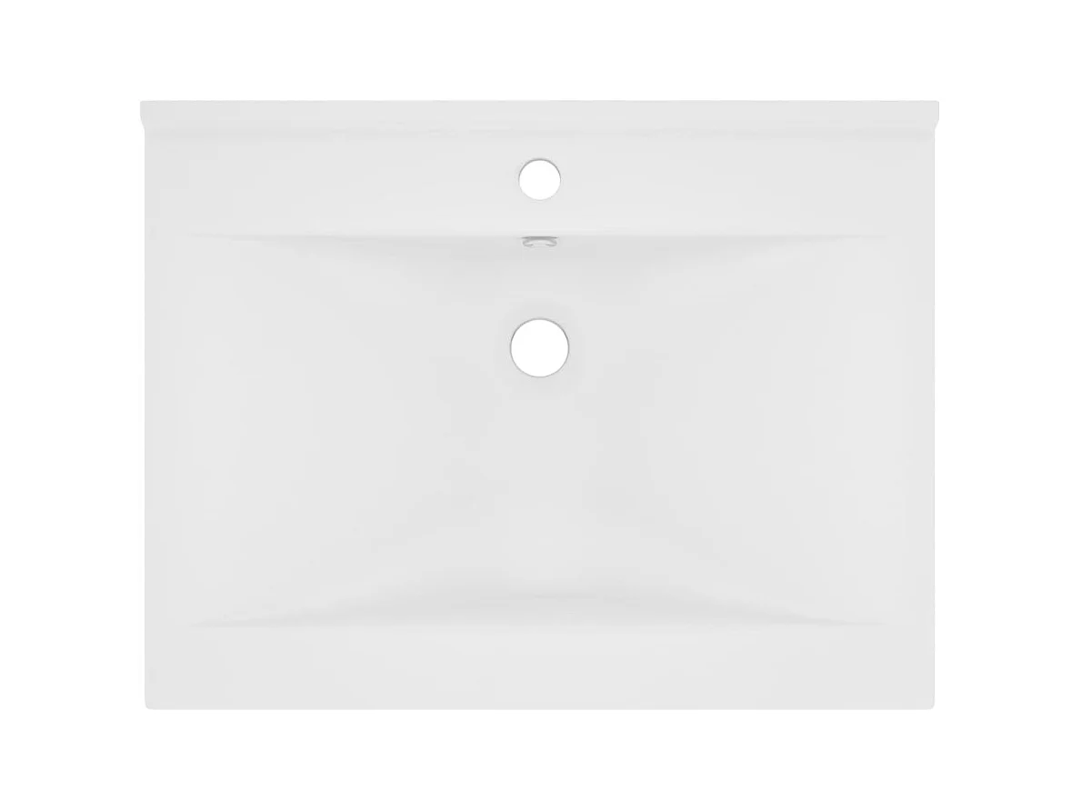 Vasque à poser-Lavabo avec trou de robinet Blanc mat 60x46 cm Céramique