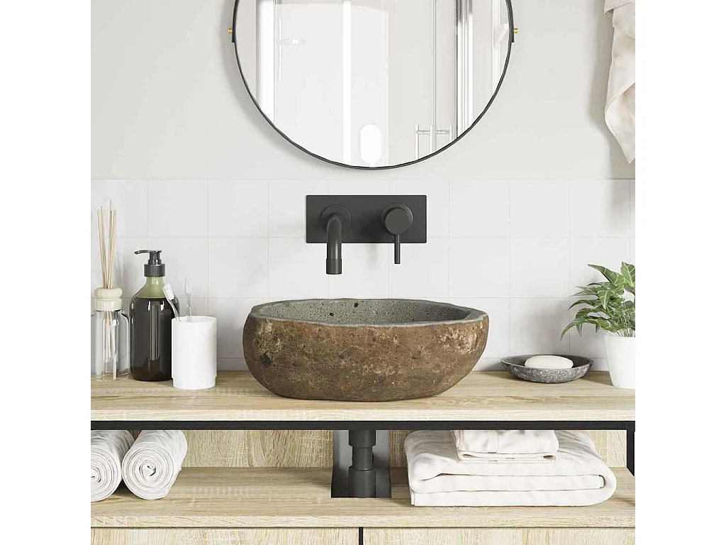 Lavabo | Bassin Gris clair (30-37) x (25-30) x 12 cm Pierre de Rivière