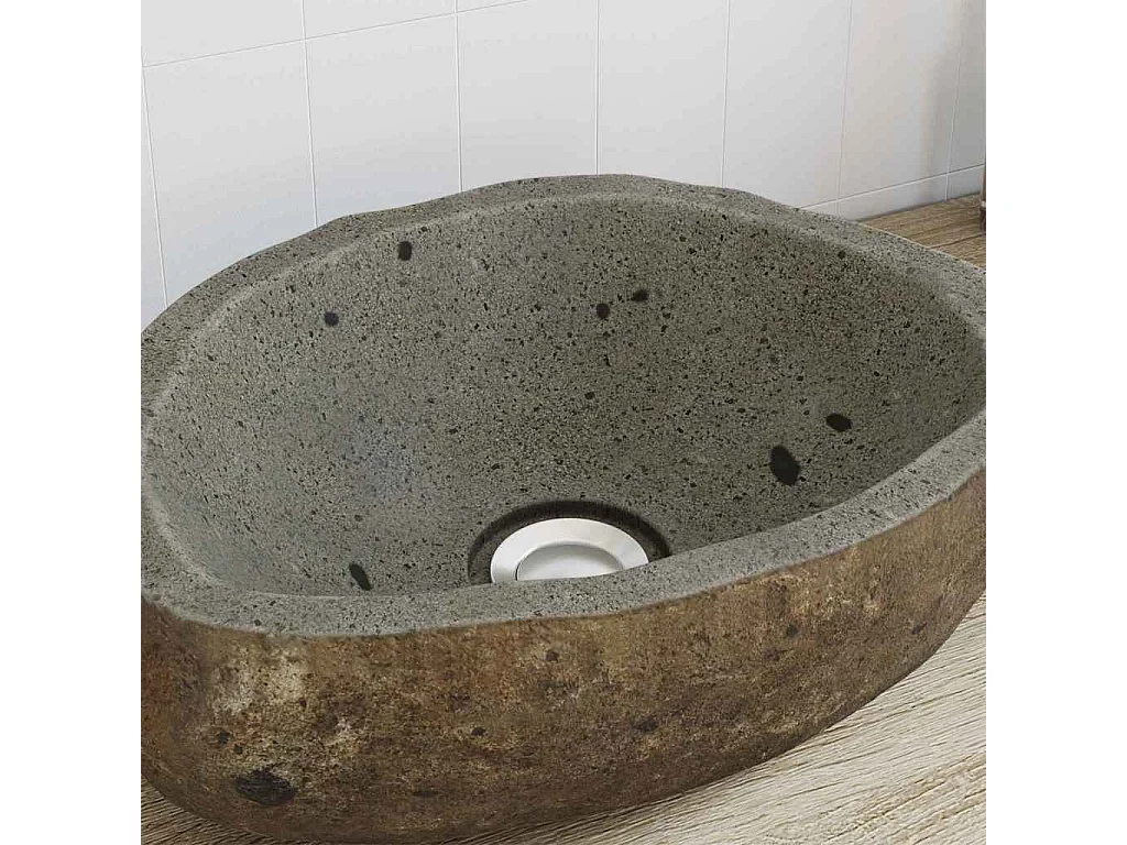 Lavabo | Bassin Gris clair (30-37) x (25-30) x 12 cm Pierre de Rivière