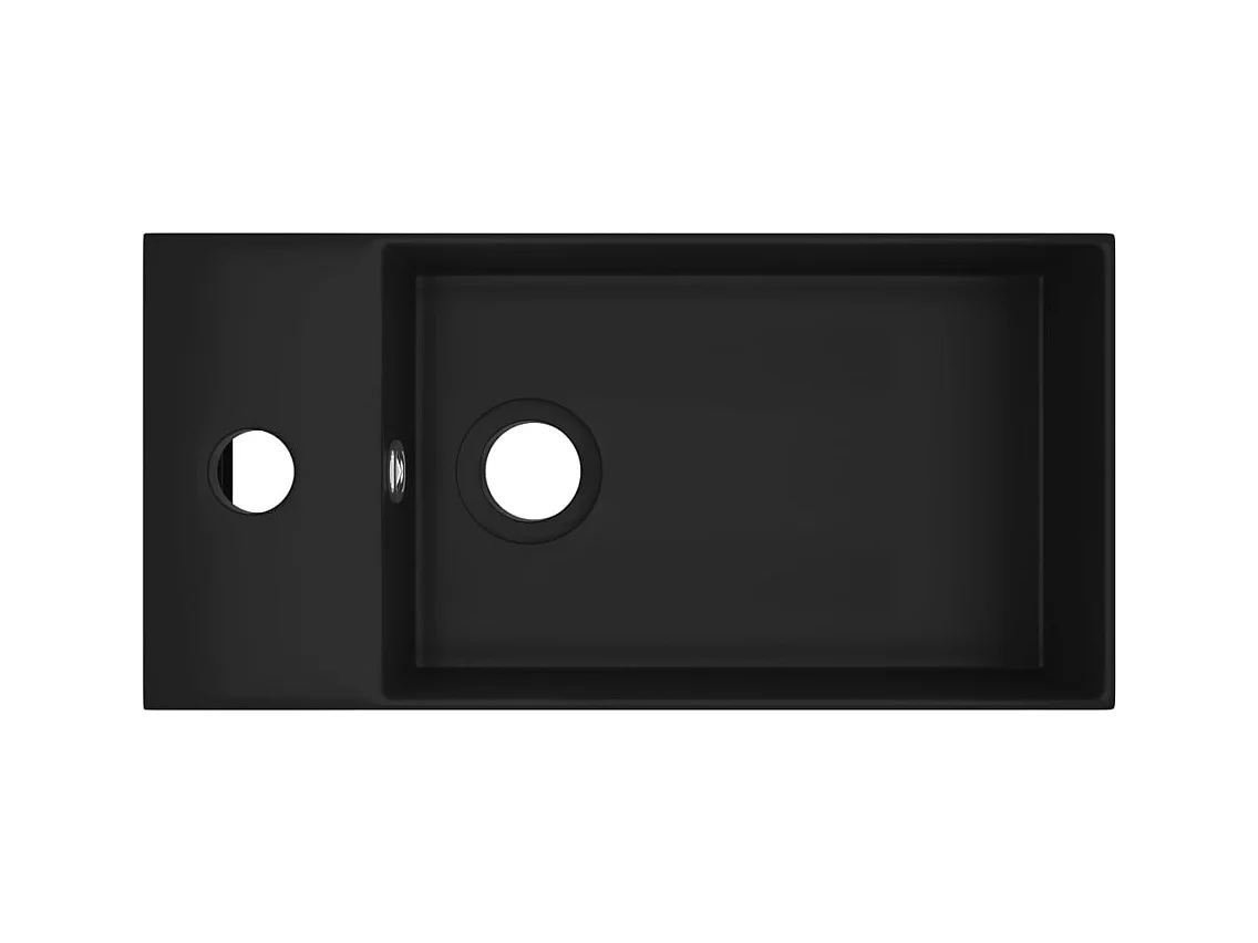 Lavabo salle de bain-Vasque à poser avec trop-plein Céramique Noir mat