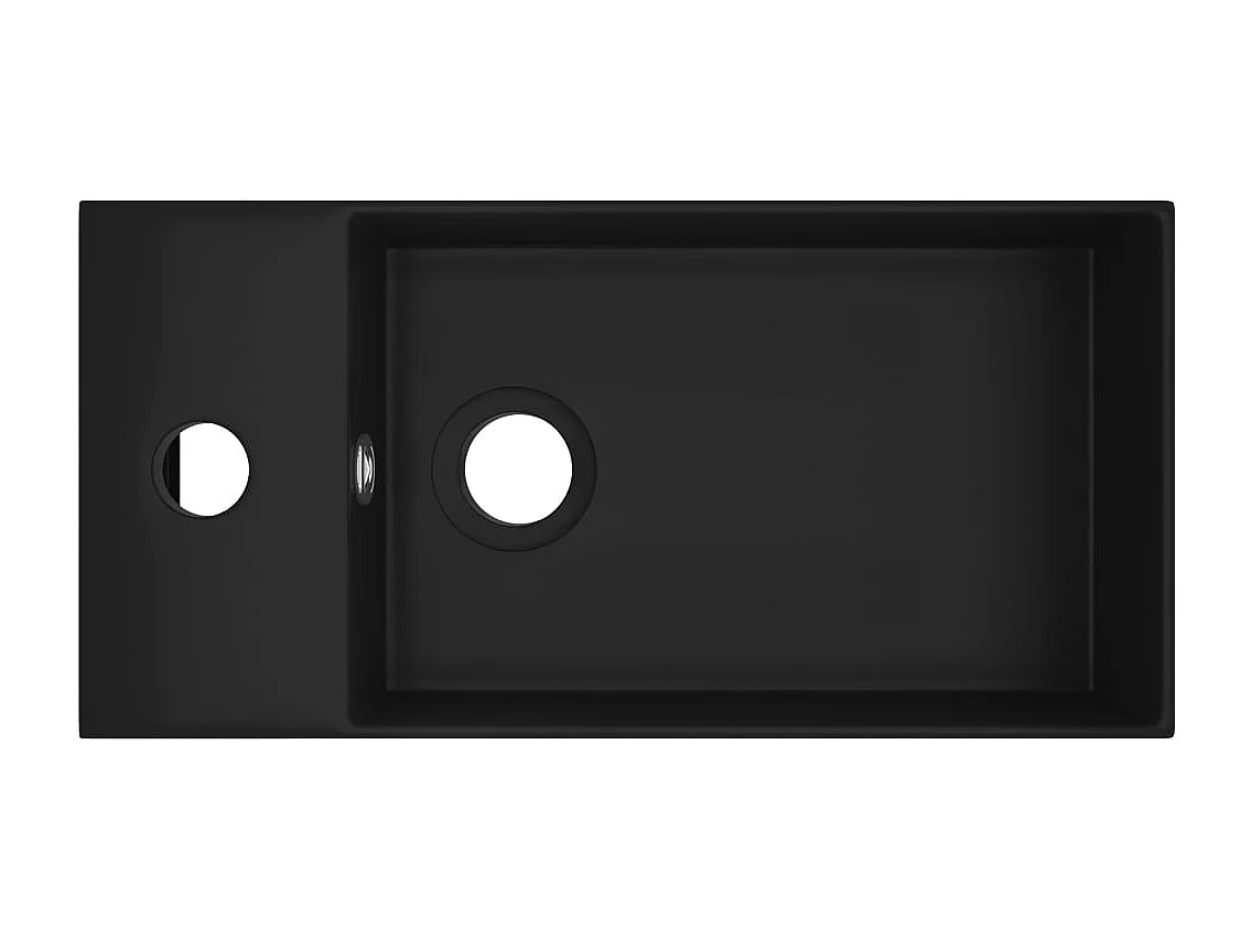 Lavabo salle de bain-Vasque à poser avec trop-plein Céramique Noir mat