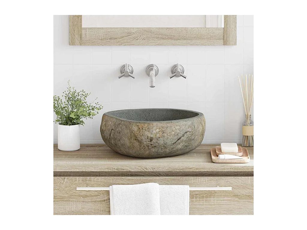 Lavabo | Bassin Gris clair (38-45) x (30-35) x 15 cm Pierre de Rivière
