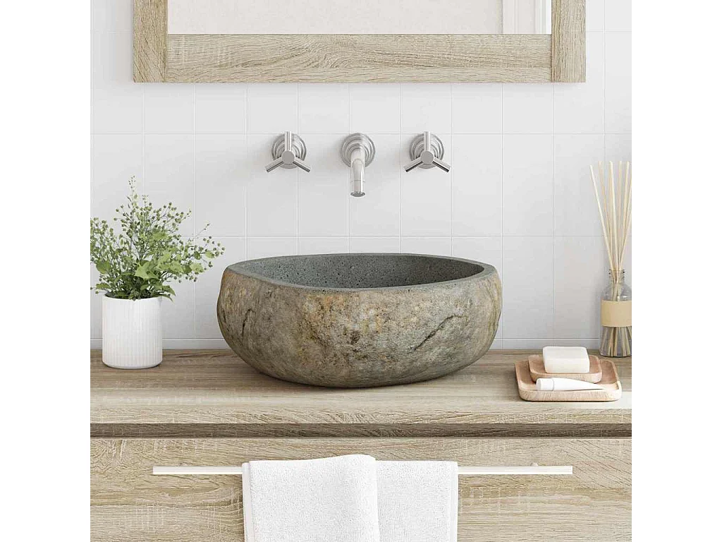 Lavabo | Bassin Gris clair (38-45) x (30-35) x 15 cm Pierre de Rivière