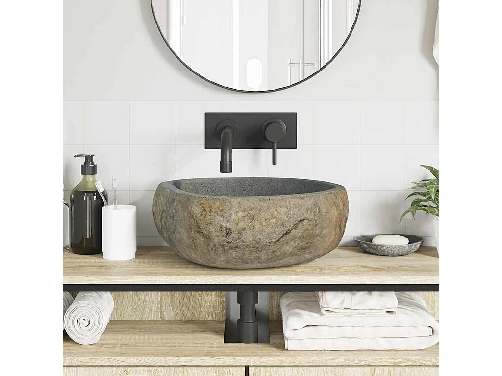 Lavabo | Bassin Gris clair (38-45) x (30-35) x 15 cm Pierre de Rivière