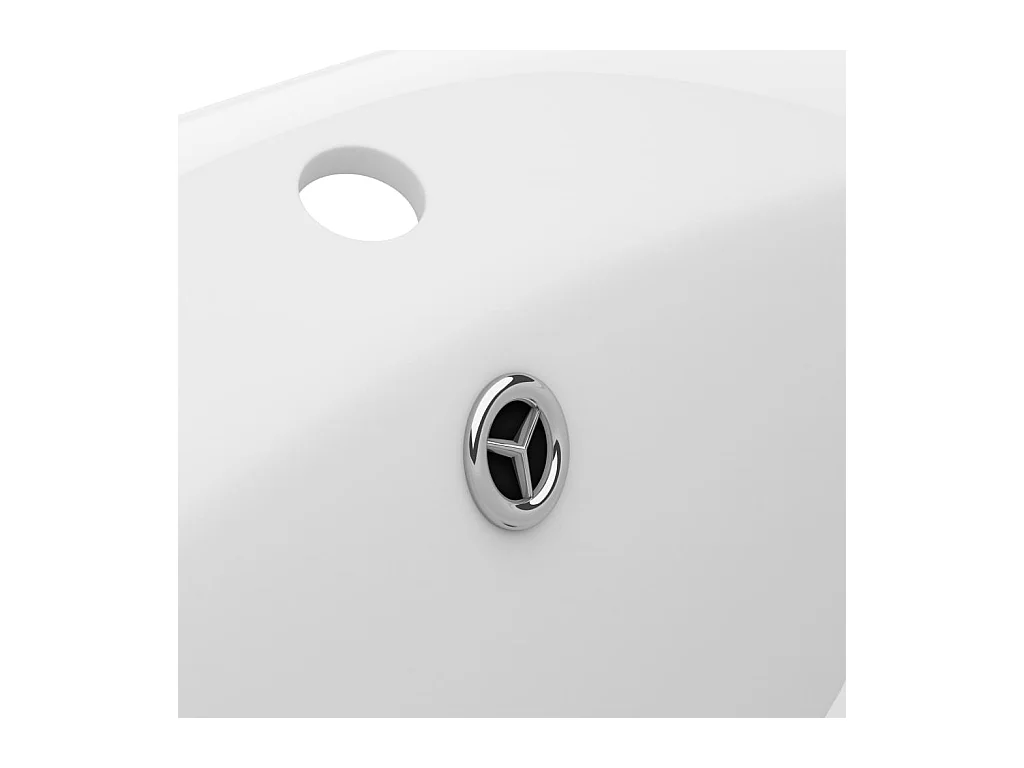Lavabo | Vasque à poser | Bac à laver ovale de luxe à trop-plein Blanc mat 58,5x39cm Céramique