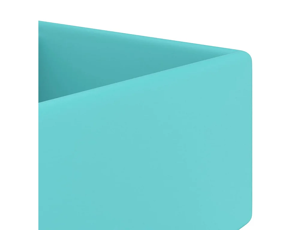 Vasque à poser-Lavabo carré à trop-plein Vert clair mat 41x41 cm Céramique