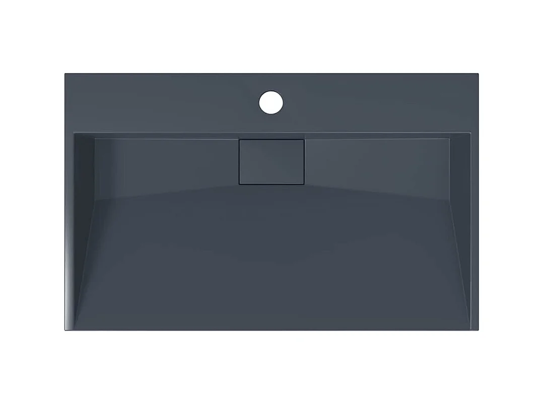 Vasque à poser Lavabo 60x38x11 cm fonte minérale/marbre anthracite