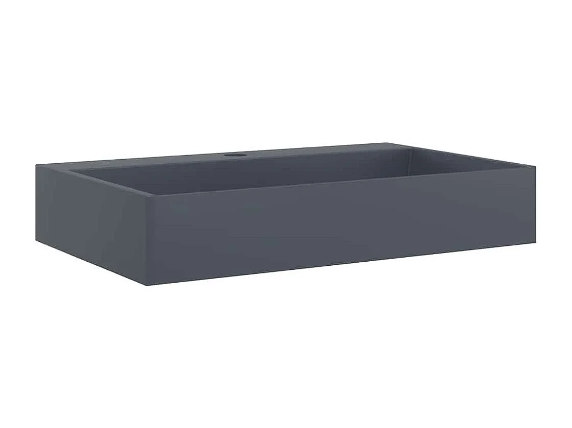 Vasque à poser Lavabo 60x38x11 cm fonte minérale/marbre anthracite